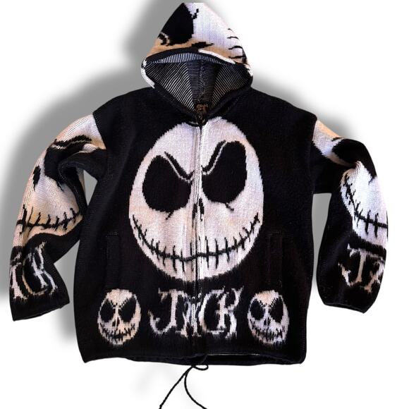 Nightmare before Christmas Jack Skellington hoodie sweater jacket zip-up alpaca - Picture 1 of 5